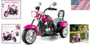 Charming 6V Kids' Chopper Motorcycle with Horn & Headlight in Rose Red