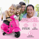Children's Electric Motorcycle with Training Wheels, Headlight, Horn, and 6V Battery