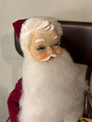VTG 1950's Rubber Face Santa Works Automaton Bell 13" Tin Toy Made in Japan NOS