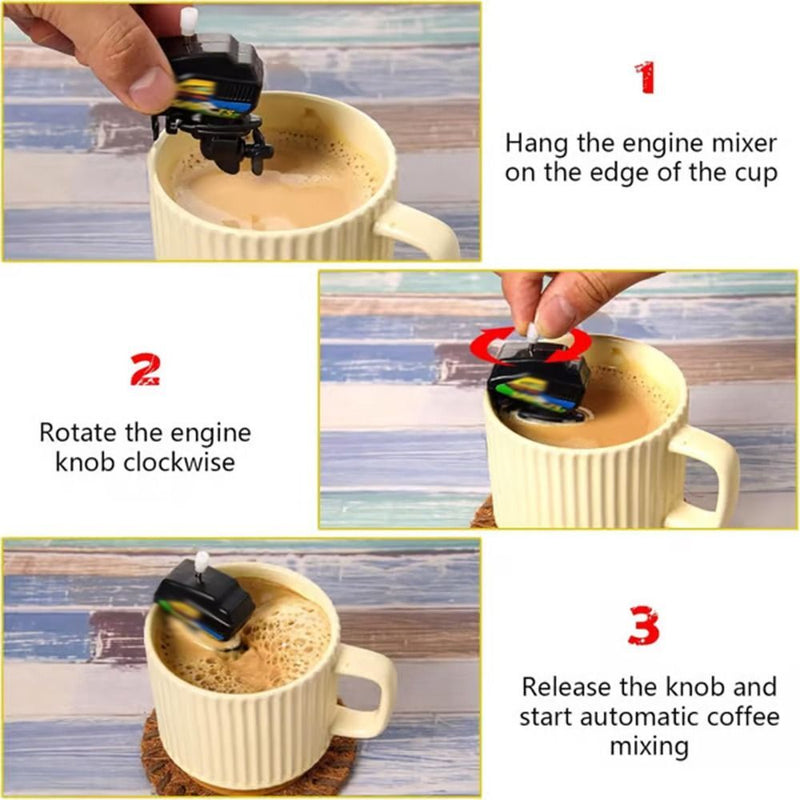 Mini Wind-Up Boat Motor Coffee Stirrer Mixer Novelty Gift