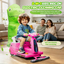 12V Kids' Sweeper Ride-On Toy Car with Cleaning Fun