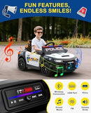 Electric Police Cruiser for Kids - 2WD 12V Ride-On Car with Remote Control