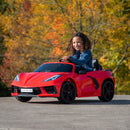 Huffy 12V Electric Red Corvette Stingray Ride-On Car for Kids, 5MPH