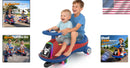 Blue 12V Wiggle Car for Kids, Two-Seater with Dual 75W Motors