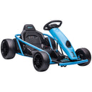 Blue 24V Electric Drift Go Kart for Children Aged 8 to 12, Dual Speed Options