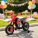 Red 6V Children's Electric Motorcycle Toy with Training Wheels