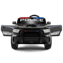 12V Electric Police Car for Kids with Dual Speed, LED Lights, Remote Control, Music, and Horn