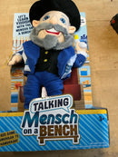 Mensch on a Bench Talking Plush Doll by Monkeybar LLC - Hanukkah Toy for Ages 3+