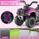 OLAKIDS 6V Pink Kids ATV with Spray Feature, Remote Control, and Storage Compartment