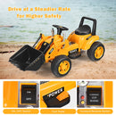Yellow 6V Battery-Powered Ride-On Excavator Digger with Digging Bucket