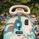 Qaba Light Blue Electric Wiggle Car with Adjustable Steering Wheel and Pull Handle