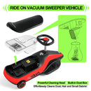 12V Dual-Function Kids Ride-On Car with Go Kart, Dust Vacuum, 2 Speeds, and Music (Red)