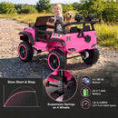 24V Dual-Seater Children's Ride-On Truck with Doors, Remote, Horn, and Music - Pink