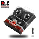 REDSPIDER 1.0" Black Beadlock Wheel and Tire Set, 57x25mm, 4 Pieces for RC Crawlers