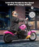 ELEMARA 24V Electric Dirt Bike for Big Kids - 15 mph Speed and 150 lb Capacity