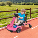 Pink Electric Drift Car with 360° Rotatable Seat, 6V Battery Power