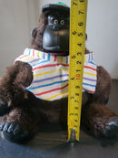 90s Magogo Macarena Animated Gorilla - Brown w Rainbow Shirt & Green Hat, Works