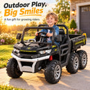 24V Electric 4WD Kids Dump Truck with Remote Control and Two-Seater Design