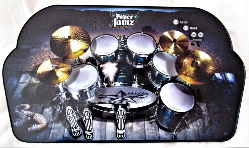 Paper Jamz Electronic Drum Set with Amplifier, Speaker, and Cable - Tested