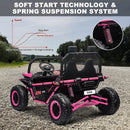 24V Kids 2-Seater Pink Ride-On UTV Toy with 400W Motor, Metal Frame, and EVA Wheels