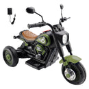Green 3-Wheel 6V Electric Motorcycle Toy for Kids with Colorful Lights and Music