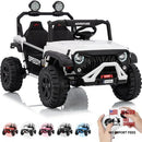 Dual Seat Electric Car for Kids, 24V Powered Ride-On, Speedy 4.97MPH Truck, White