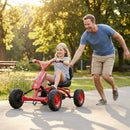 Kids 4-Wheel Pedal Go Kart with Steering Handle for Toddlers