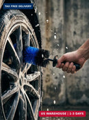 TAKAVU Long Reach Wheel and Tire Brush with Soft Bristles (Blue)