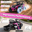 Kids 12V Electric Ride-On UTV with Trailer, Remote Control, and LED Lights