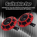 Twin Horn Kit 12V Supertone High/Low Tone with Red Grill - 2 Pieces