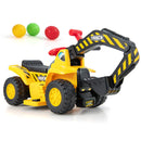 6V Electric Ride-On Excavator Toy Tractor with Basketball Hoop for Kids