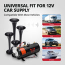 EVIL ENERGY 12V 4 Trumpet Air Horn System with 3L Air Tank