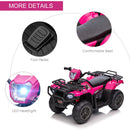 Pink 12V Electric Ride-On Car for Kids Aged 3 to 5 with Music and LED Lights