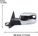 Left Chrome Side Mirror Assembly for 2013 Dodge Ram 1500 2500 3500