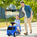 Blue Mercedes Benz Fire Truck Ride-On Car for Young Children Ages 1-3