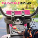 Pink 12V Electric Motorcycle for Kids with Twist Grip, Training Wheels, and Rear Suspension
