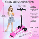 Kids Electric Scooter with Adjustable Heights and Safe 5MPH Speed for Ages 3-12