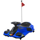 Blue 12V Electric Drifting Go Kart with Gradual Acceleration, Sound, and Illumination