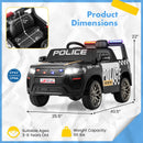 12V Battery-Powered Police Car Ride-On with Remote Control for Kids