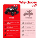 24V Electric Kids UTV with 400W Motor, Parental Remote, 4-Wheel Suspension, Black with LED Lights