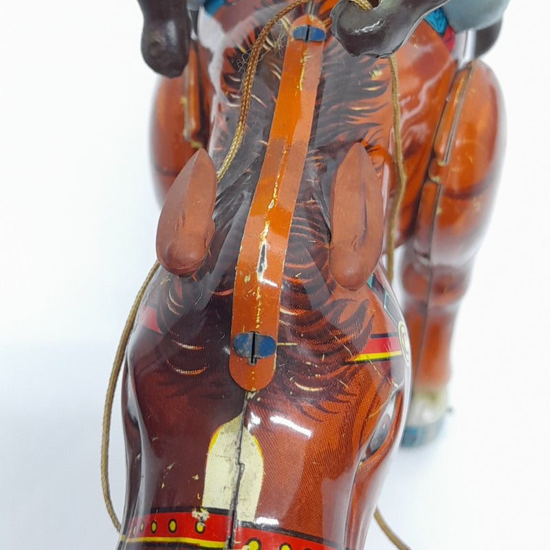 Vintage 1960s Western Ranger Wind-Up Litho Tin Toy from Japan