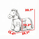 6V Electric Kids Pony Ride-On with Bear Toy and Music