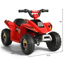 6V Electric Quad ATV Ride-On Toy for Toddlers - Red 4-Wheel Fun with Forward & Reverse