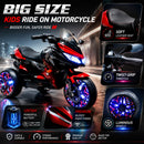 12V Battery-Powered Kids Motorcycle Ride-On with Illuminated Wheels