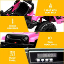 12V Pink Electric Ride-On Truck for Kids with Remote Control Off-Road Features