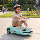 Qaba Light Blue Electric Wiggle Car with Adjustable Steering Wheel and Pull Handle