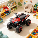 Red 12V Electric ATV Quad for Kids with Forward/Reverse and Music, Ideal for Ages 3 and Up