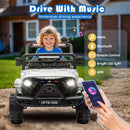 12V Remote-Controlled Electric Jeep Truck Toy for Kids in White