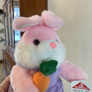 Retro 90's Plush Pink Easter Bunny with Carrot, Musical and Animated, Featuring 3 Songs