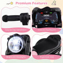 Pink 6V Children's Motorcycle with Music, Stories, LED Lights, Accelerator Pedal, and Three Wheels
